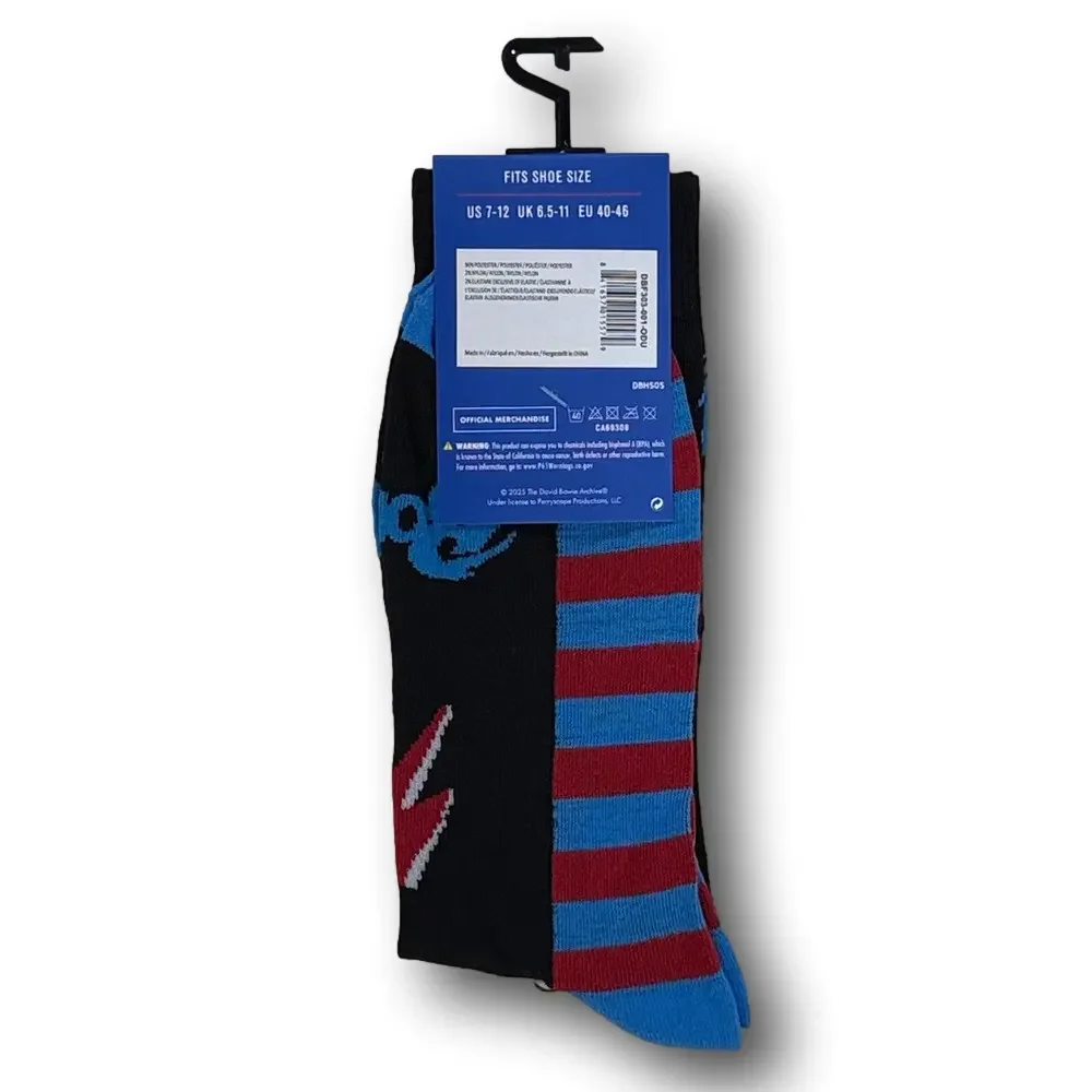 3/$20 David Bowie Funny Novelty Crew Socks - NWT